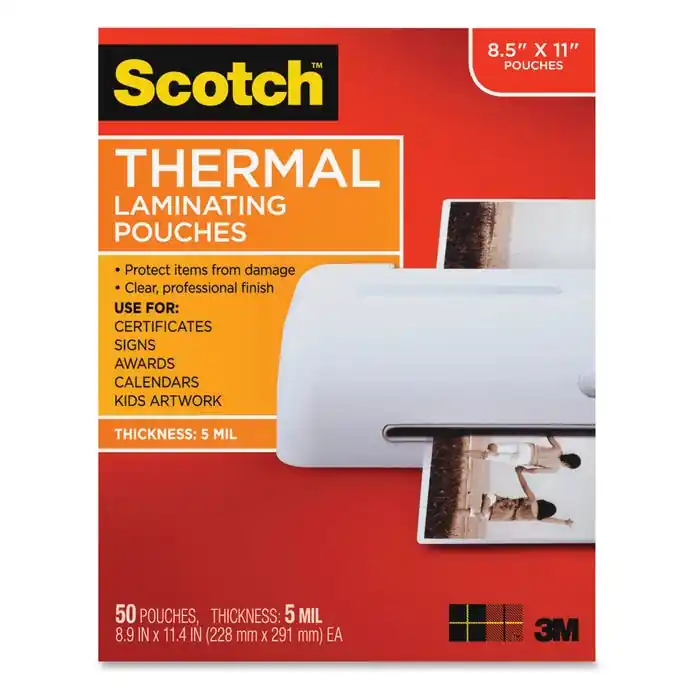 Scotch Thermal Laminating Pouch 8-9/10 x 11-1/3 In 50/Pk Clear Get Yours